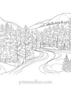 winter coloring page easy