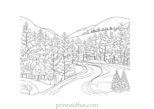 winter coloring page easy