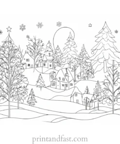 winter coloring page festive