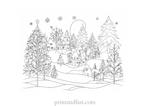 winter coloring page festive