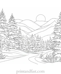 winter coloring page for adults