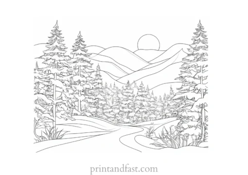 winter coloring page for adults