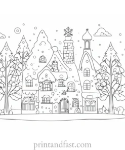 winter coloring page for kids