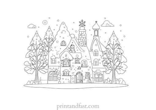 winter coloring page for kids