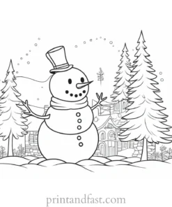 winter coloring page frosty