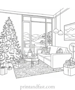 winter coloring page indoor