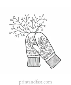 winter coloring page mittens