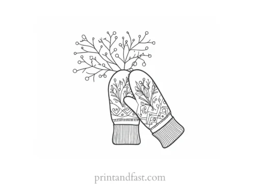 winter coloring page mittens