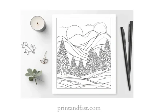 winter coloring page printable