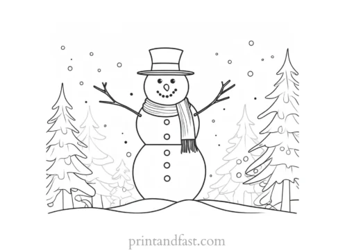 winter coloring page snowman