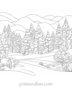 winter coloring page snowy