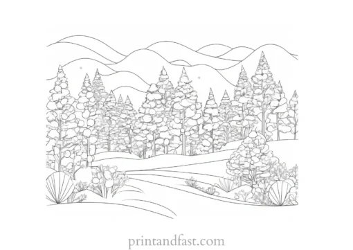 winter coloring page snowy