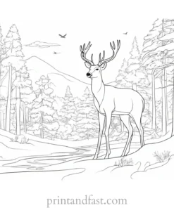 winter coloring page wildlife