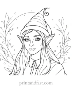 winter elf coloring page