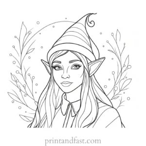 winter elf coloring page