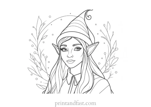 winter elf coloring page