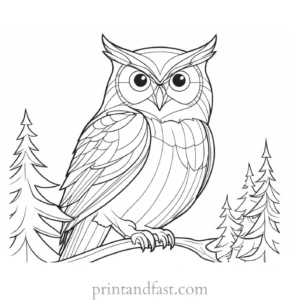 winter owl coloring page