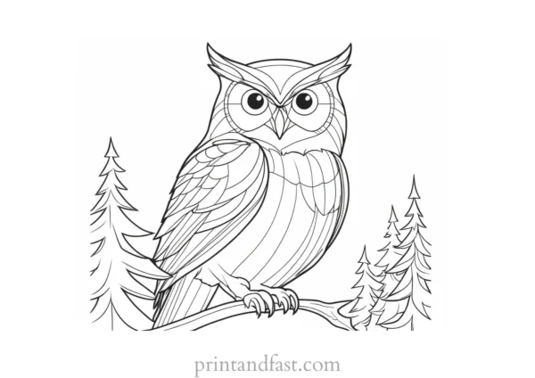 winter owl coloring page