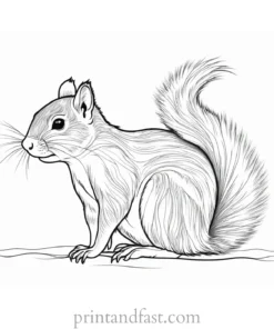 winter squirrel coloring page