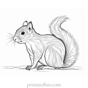 winter squirrel coloring page