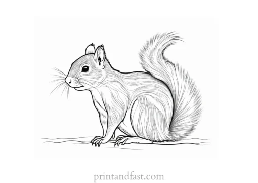 winter squirrel coloring page