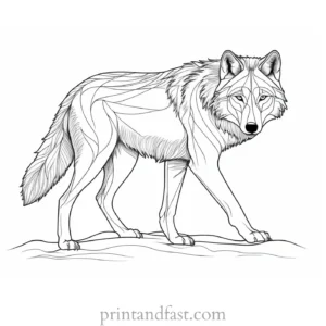 winter wolf coloring page