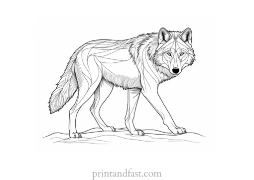 winter wolf coloring page