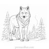 winter wolf coloring sheet