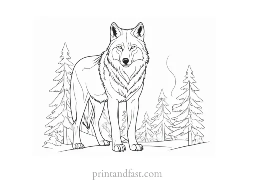 winter wolf coloring sheet