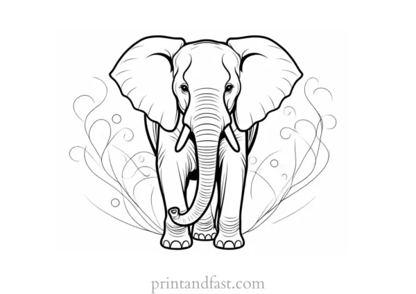 zen elephant coloring page