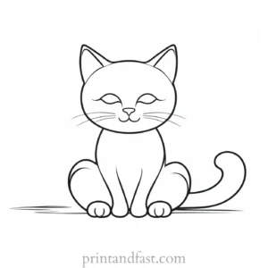 zen kitty coloring page