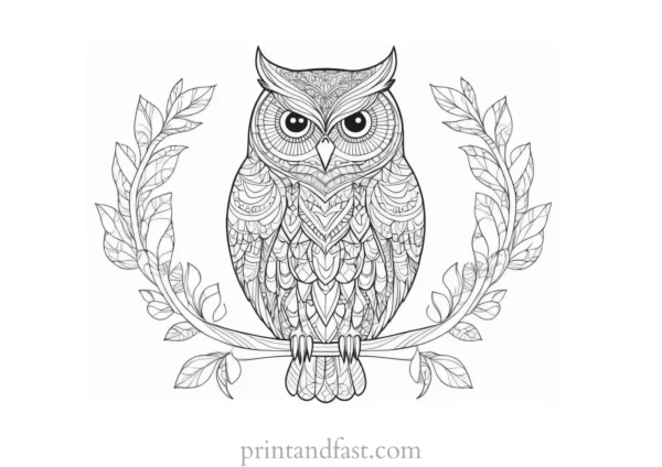 zentangle owl coloring page