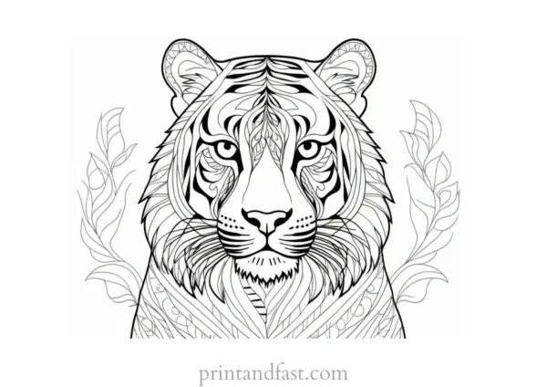 zentangle tiger coloring page