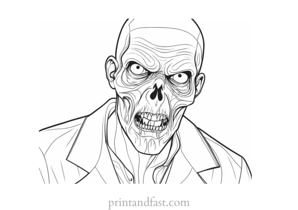 zombie coloring page PDF