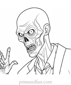 zombie coloring page activity