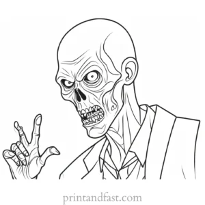 zombie coloring page activity