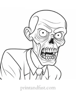 zombie coloring page cartoon