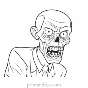 zombie coloring page cartoon