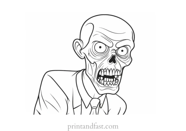 zombie coloring page cartoon