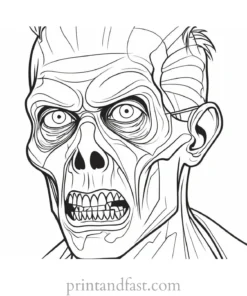 zombie coloring page drawing