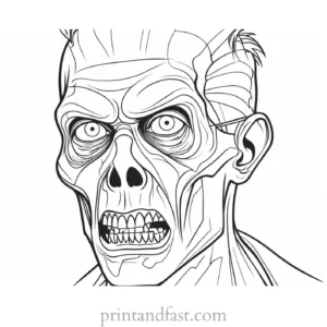 zombie coloring page drawing