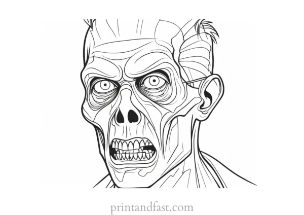 zombie coloring page drawing