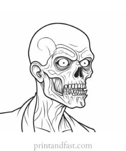 zombie coloring page for kids