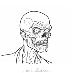 zombie coloring page for kids