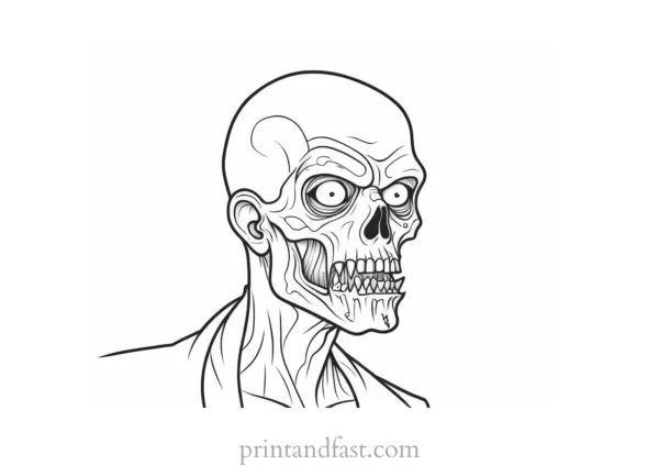 zombie coloring page for kids