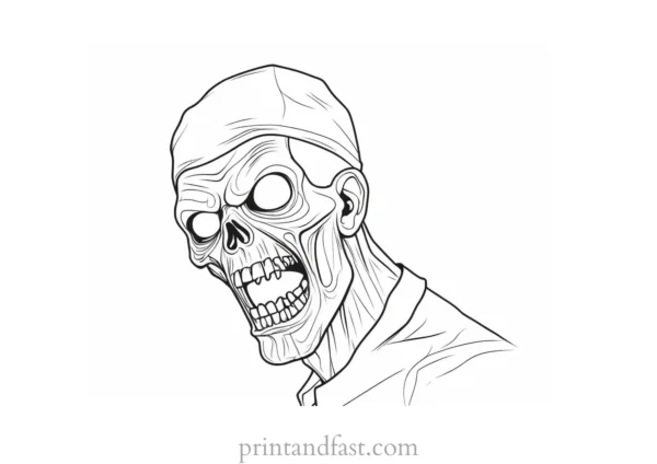 zombie coloring page party