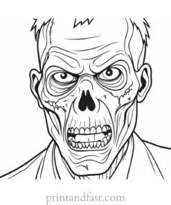 zombie coloring page preschool