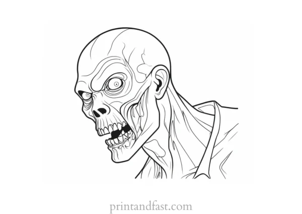 zombie coloring page to color