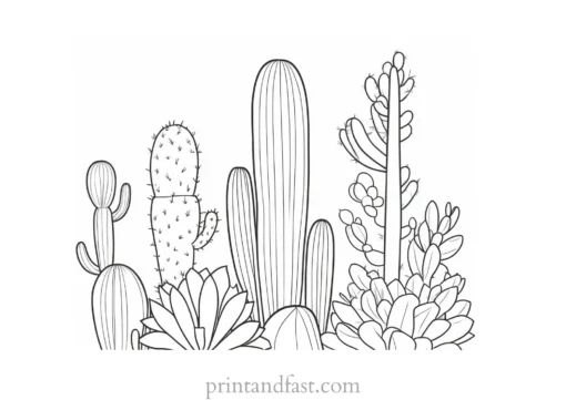 abstract Cactus Coloring Page