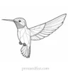 abstract Hummingbird Coloring Page